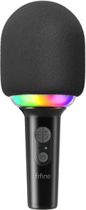 FIFINE AMPLISING E2 wireless karaoke microphone with RGB (Black)