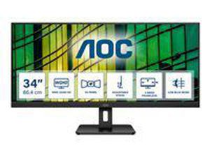 AOC Monitor  U34E2M 34 ", VA, WQHD, 3440 x 1440, 21:9, 4 ms, 300 cd/m², Black, 100 Hz, HDMI ports quantity 2