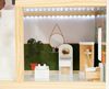Medinis lėlių namelis su baldais ir LED apšvietimu 78 cm BOHO