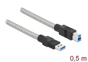 Delock Cable USB-A(M)-USB-B(M) 3.0 0,5M silver 86777