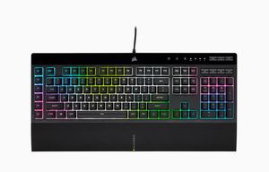 Žaidimų klaviatūra Corsair K55 RGB PRO XT Gaming Keyboard, RGB LED light, NA, Wired, Black