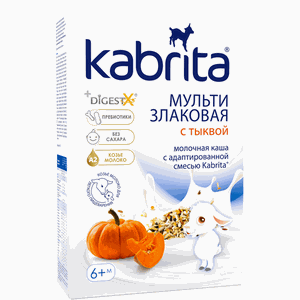 KABRITA greitai ištirpinama daugiagrūdė košė su moliūgais, nuo 6 mėn., 180 g