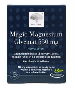 Maisto papildas NEW NORDIC Magic Magnesium Glycinat 550mg tabletės N60