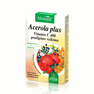ACEROLA PLUS prailginto veikimo vitamino C tabletės N30