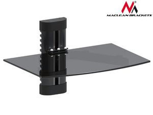 Maclean MC-663 1-Tier Wall Floating Glass Shelf Support DVD Console PS3 Xbox