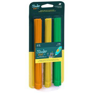 3Doodler Start 3DS-ECO-MIX2-75 eksploatacinė medžiaga 3D spausdintuvams Kompostuojamas plastikas Žalia, Oranžinė, Geltona 1 g