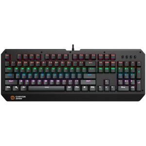 CANYON Hazard - Black Wired Mechanical Gaming Multimedia US Keyboard with lighting effect | 108pcs rainbow LED | Numbers 104keys | Cable length 1.8m | 450.5x163.7x42mm | 900g