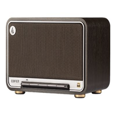 Edifier D32 juodo riešuto spalvos bevielė Bluetooth v5.3 retro stiliaus nešiojama medinė kolonėlė | Galia: 60W (RMS) | Suderinama su AirPlay2 | USB-C ir AUX jungtys | Iki 11 val. grojimo