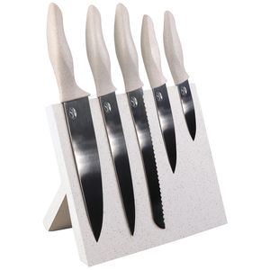 Peilių rinkinys Stoneline Knife Block Natural Line 21197  Folding stand, 5 vnt, Dishwasher proof, 9/12.5/20.1/20.2 cm