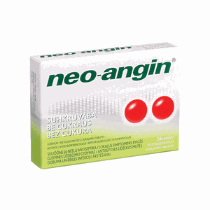neo-angin 1,2 mg/0,6 mg/5,72 mg kietosios pastilės be cukraus N24