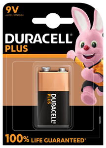 Baterijos Duracell Plus MN1604 9V, Alkaline, 1 vnt