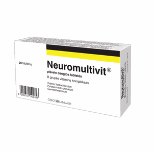Neuromultivit 100 mg plėvele dengtos tabletės N20
