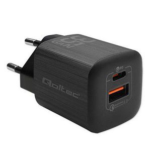 QOLTEC 50764 GaN ULTRA 35W charger / 5-20V / 2.25 3A / 1 x USB type C PD / 1x USB / Black