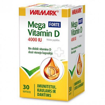 Maisto papildas WALMARK MEGA Vitamin D 4000 IU Forte kapsulės N30