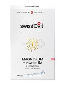 Maisto papildas SWISSOVIT Magnis + vitaminas B6 caps. N30