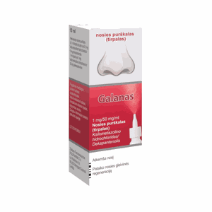 Galanas 1 mg/50 mg/ml nosies purškalas (tirpalas) 10 ml