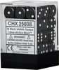 Chessex Opaque 12mm d6 with pips Dice Blocks (36 Dice) - Black w/white