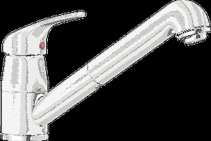 Plautuvės maišytuvas BLANCODARAS-S su ištraukiama žarnele, aliuminio metalinė spalva