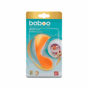 Baboo mokomasis lenktas šaukštelis, 9+ mėn, oranžinės spalvos