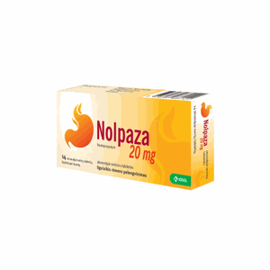 Nolpaza 20 mg skrandyje neirios tabletės N14