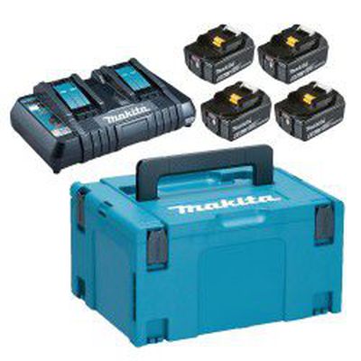 Akumuliatorių ir įkroviklio komplektas MAKITA PowerPack 18V 4x6,0Ah