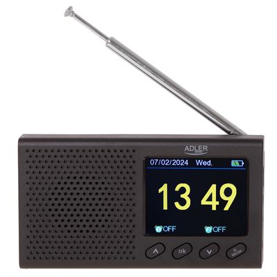 Radijo imtuvas Adler FM Travel Radio AD 1198 Alarm function Black