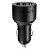 Tronsmart C3PTA 3x USB QC 3.0 3A 42W automobilinis įkroviklis, aukštos kokybės, juodas