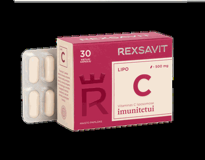  REXSAVIT  liposominis vitaminas C 500 mg, kietosios kapsulės N30