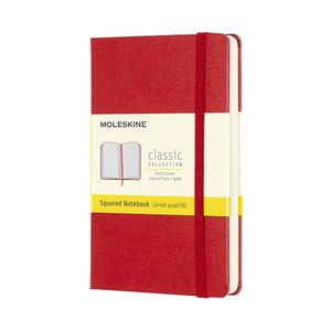 *Užrašų knygutė Moleskine Classic 9x14cm, langeliais, kietu viršeliu, raudonos spalvos