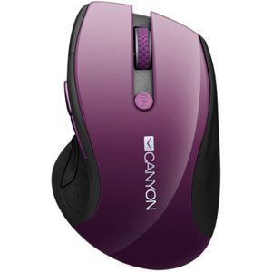 CANYON MW-01, 2.4GHz wireless mouse with 6 buttons, optical tracking - blue LED, DPI 1000/1200/1600, Purple pearl glossy, 113x71x39.5mm, 0.07kg
