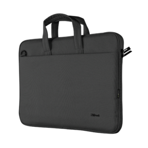 Trust Bologna Eco-friendly slim laptop bag made of recycled PET materials; for laptops up to 16 inches - Black