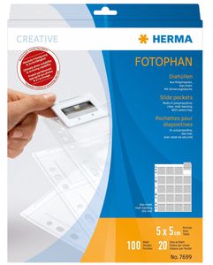Herma Slide Pockets 5x5 100 sheets clear/matt 7699