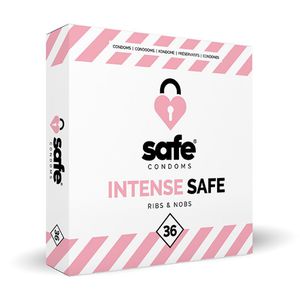 Safe - Prezervatyvai su įdubomis ir iškilimais  36 vnt