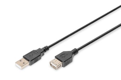 Digitus Extension Cable USB 2.0 High Speed Type USB A/USB A/Z black 3,0m