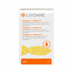 Livsane OMEGA-3 + Vitaminas E žuvų taukai N60