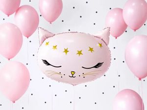 Folinis gimtadienio balionas - Rožinė katytė (48x36 cm)