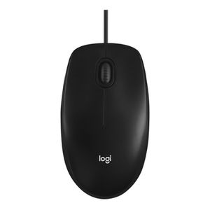 LOGITECH M100 Mouse full size right and left-handed optical 3 buttons wired USB black