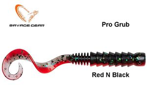 Guminukas Savage Gear Pro Grub Red N Black 6.5 cm