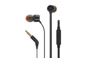 JBL T290 Black In-Ear Headphones with Premium Aluminium Build | JBL Pure Bass sound | 1-button remote with microphone | Tangle-free flat cable