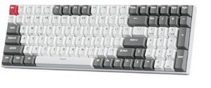 Royal Kludge RK100 Tri-mode belaidė klaviatūra | 96%, Hot-swap, Brown Switches, US, balta