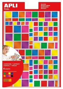 Vaikiški lipdukai Apli kvadratėliai, įvairių spalvų