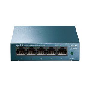 TP-Link LS105G LiteWave 5-Port Gigabit Desktop Switch, 5 Gigabit RJ45 Ports