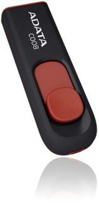 MEMORY DRIVE FLASH USB2 8GB/BLACK/RED AC008-8G-RKD A-DATA