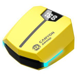 CANYON GTWS-2, Gaming True Wireless Headset, BT 5.3 stereo, 45ms low latency, 37.5 hours, USB-C, 0.046kg, yellow
