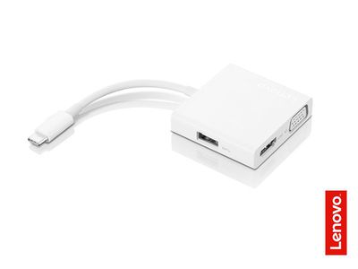 Lenovo USB-C 3-in-1 Travel Hub Power Adapter, VGA, HDMI, USB 3.0