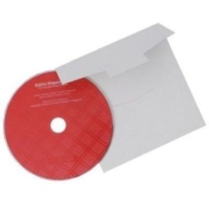 Popierinis vokas CD, 125x125mm, su langeliu, baltos spalvos, 1vnt