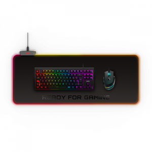 Žaidimų pelės kilimėlis Energy Sistem ESG P5 RGB Gaming mouse pad, 800x300x4 mm, XL-size; LED colours: RGB LEDs with 5 light effects; Connection: USB