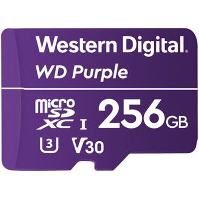 WD Purple 256GB Surveillance microSD XC Class - 10 UHS 1