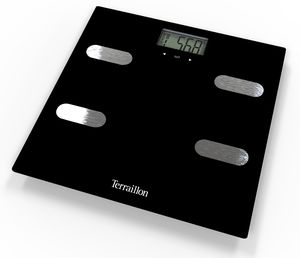 Svarstyklės TERRAILLON 14464 Fitness Black, kūno analizatorius, KMI, 150kg /100g.