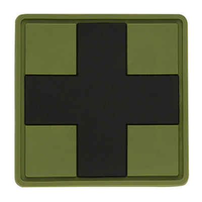 PVC antsiuvas-lipdukas medicininis kryžius, juodas/žalias BLT iš